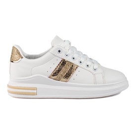 Sneakers Shelovet da donna su plateau alto bianco