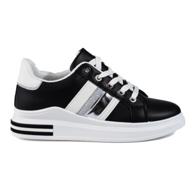 Scarpe sportive da donna sneakers Shelovet bianche e nere nero
