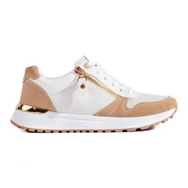 Comode scarpe sportive da donna in bianco e beige Shelovet bianca