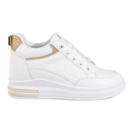 Sneakers bianche con zeppa nascosta di Shelovet bianco