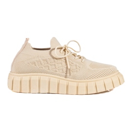 Scarpe sportive da donna in tessuto Shelovet beige