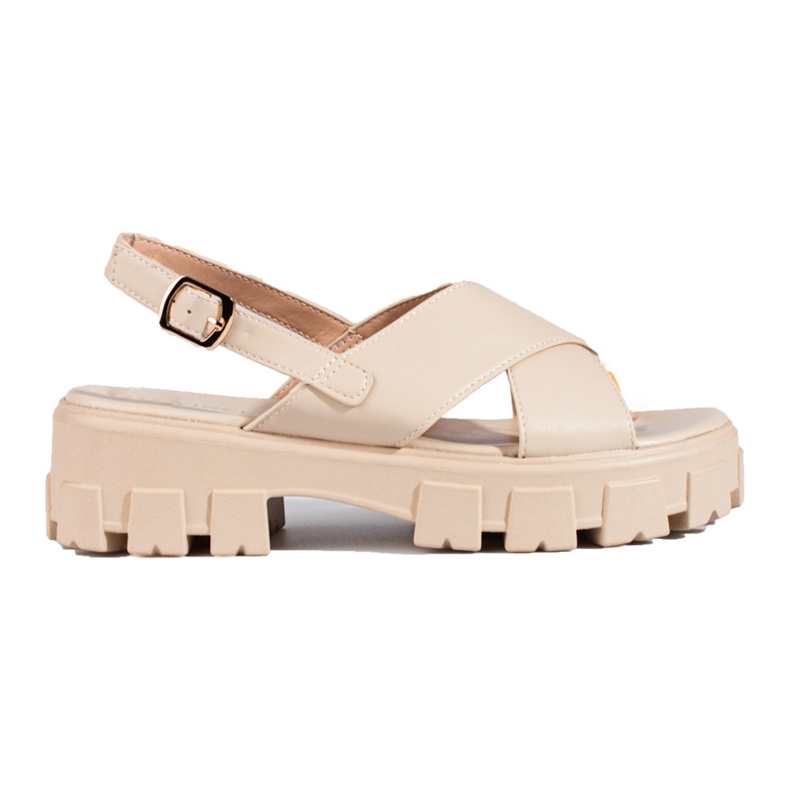Sandali beige con plateau di Vinceza