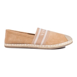 Espadrillas da donna in camoscio beige di Vinceza