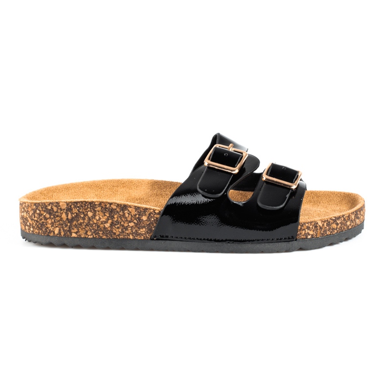 Ciabatte nere da donna con fibbie Shelovet nero