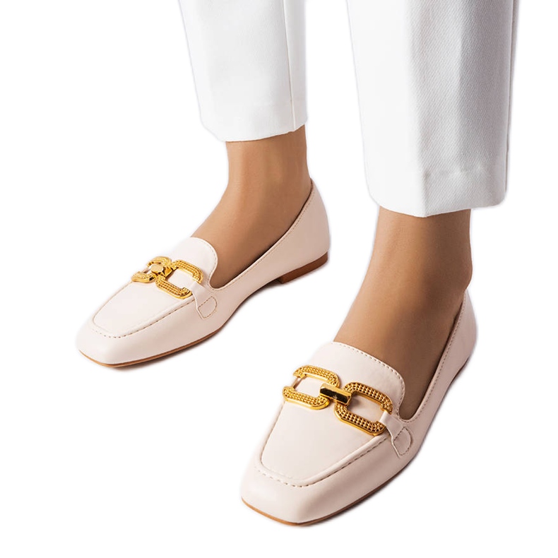 Mocassini beige con fibbia di Rousseau