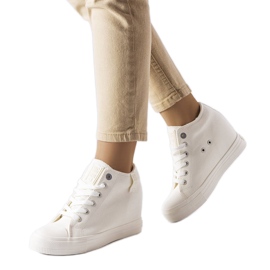 Sneakers con zeppa Big Star LL274035 bianche bianca