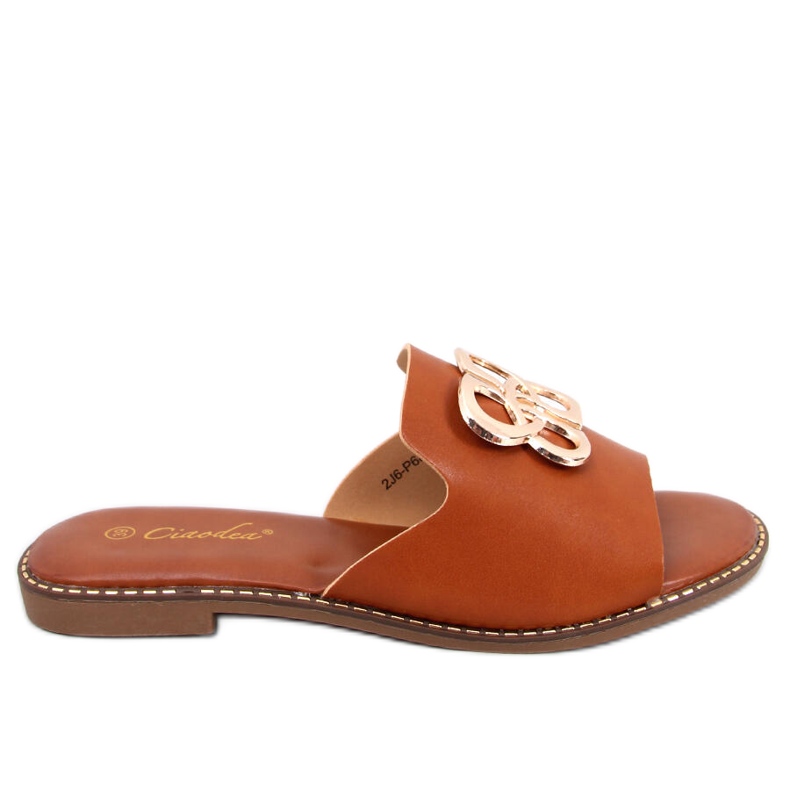 Pantofole da donna Ebony Camel marrone