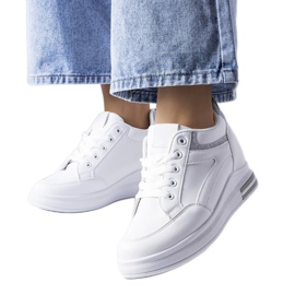 Sneakers bianche con inserti glitter di Bonevil bianco