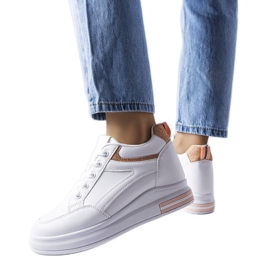 Sneakers bianche con inserti glitter di Bonevil bianca