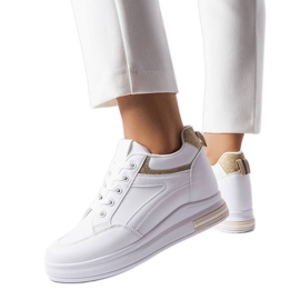 Sneakers bianche con inserti glitter di Bonevil bianco