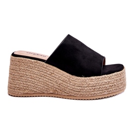 FS1 Pantofole con zeppa e plateau da donna nere Ysabel nero