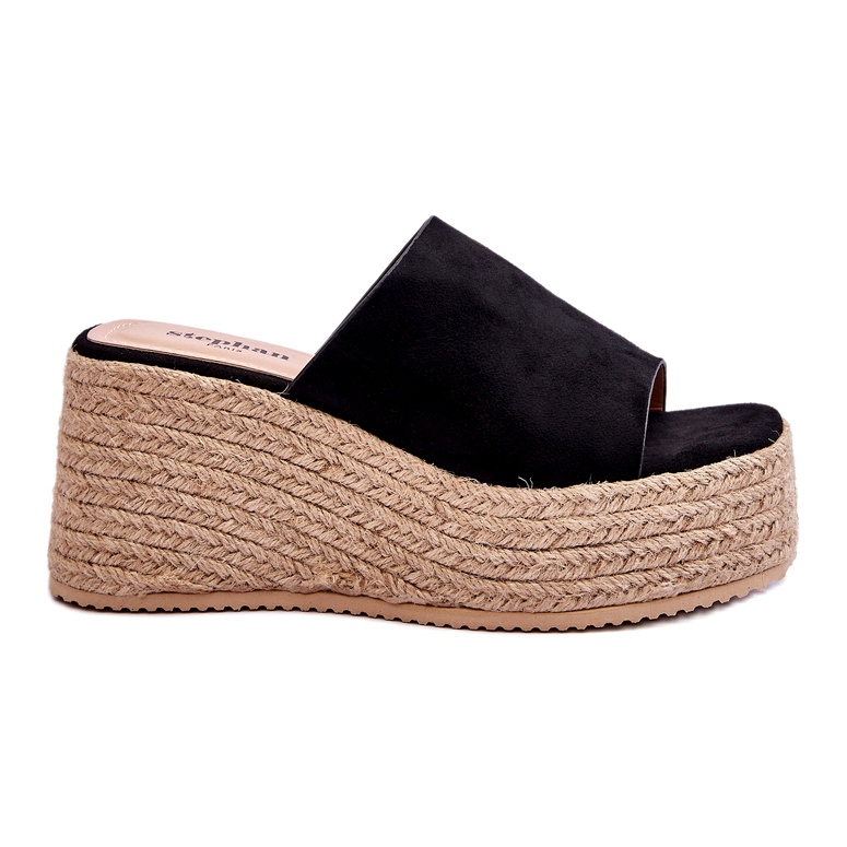 FS1 Pantofole con zeppa e plateau da donna nere Ysabel nero