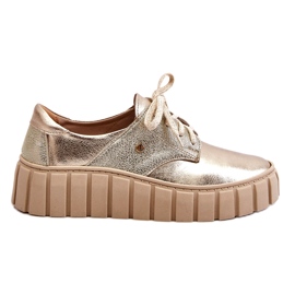 Lemar Scarpe con zeppa in pelle, Oro d'oro