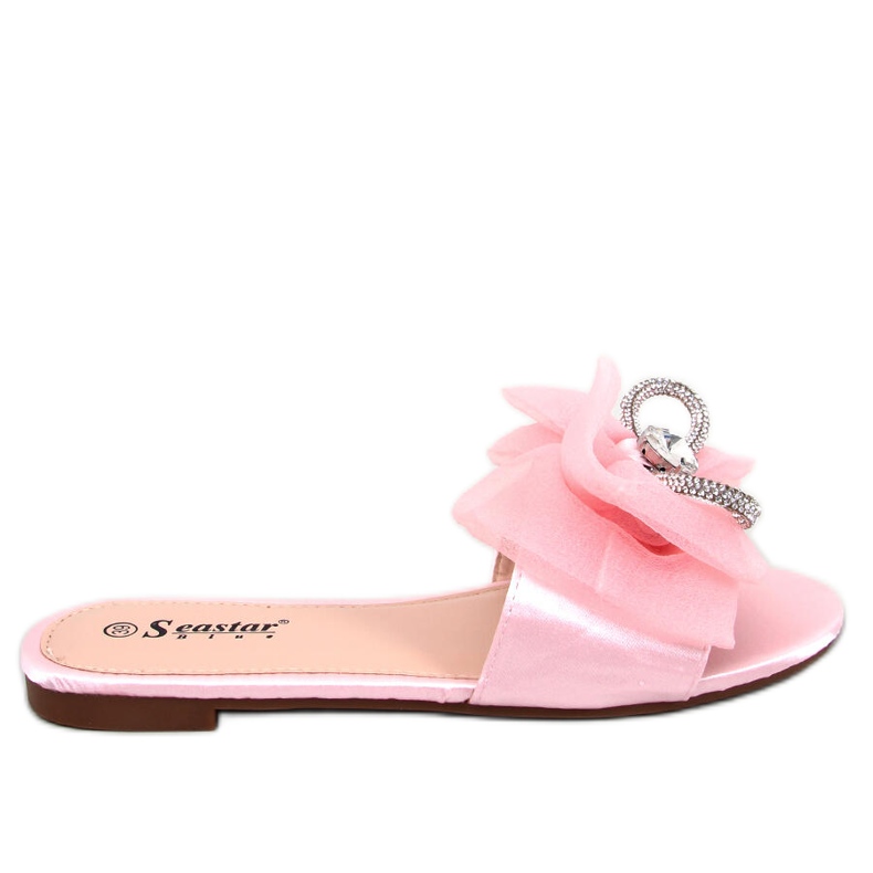 BM Monique Pantofole con fiocco rosa