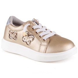Evento Scarpe senza lacci da bambina oro metallizzato Miss❤E d'oro