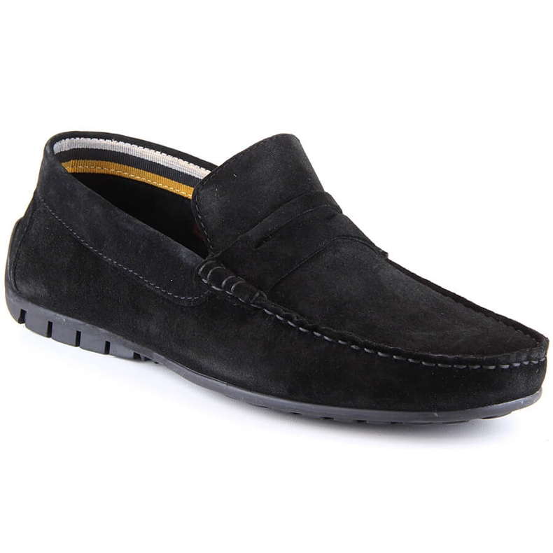 Mocassini da uomo in pelle scamosciata nera Filippo MP921 nero