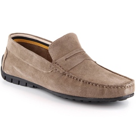 Mocassini da uomo in pelle scamosciata Filippo MP921 mocassini tortora beige