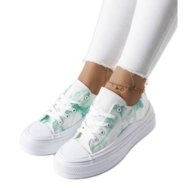 Sneakers con plateau bianche e verdi di Rocheleau bianca