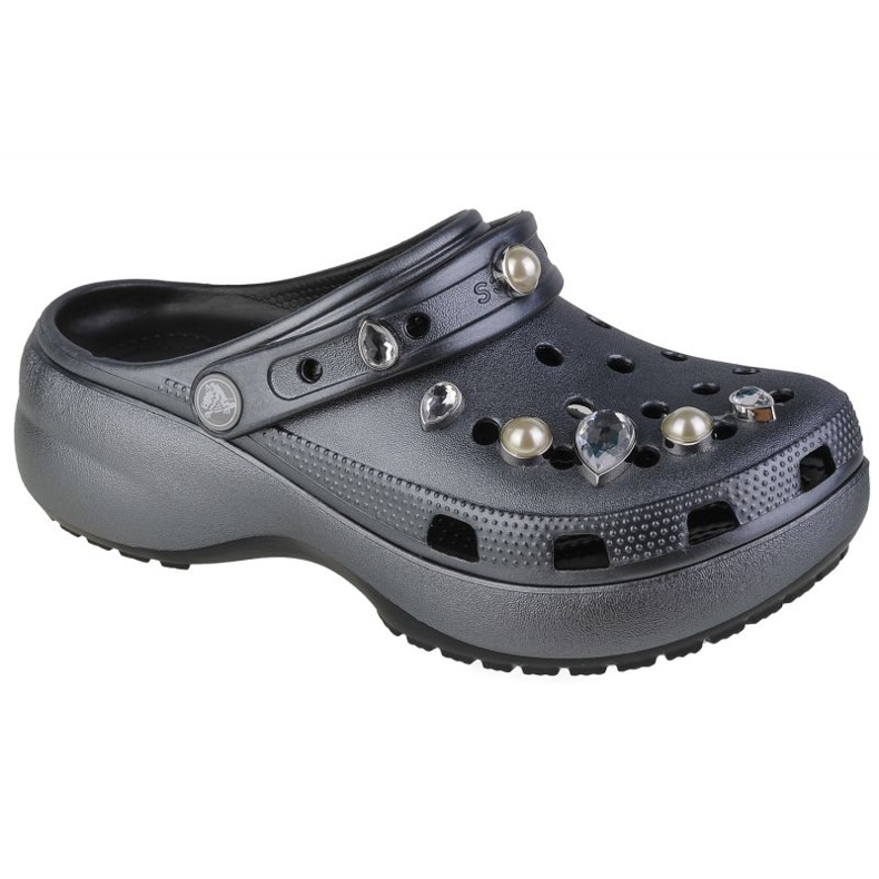 Crocs Classic Platform Crystals Pearls Zoccolo W 208342-001 grigio