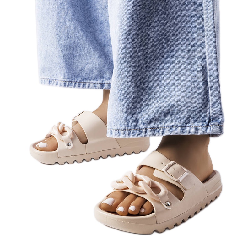 Ciabatte Étoile in gomma beige