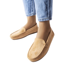 Mocassini beige con soletta in pelle Souplet