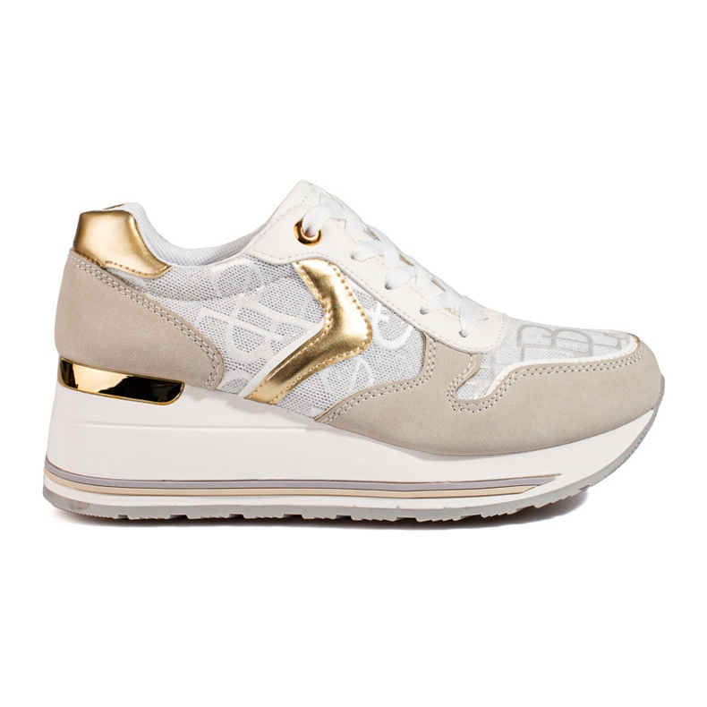 Sneakers con zeppa Shelovet da donna beige