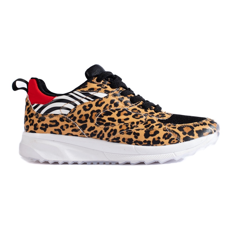 Sneakers Shelovet da donna con stampa leopardata beige