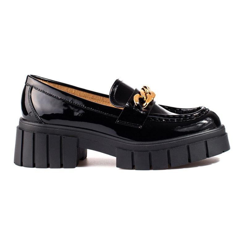 Scarpe con zeppa Shelovet laccate nere nero