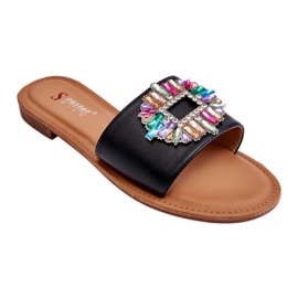 Pantofole Alla Moda Da Donna Con Decorazione Black Halsey nero