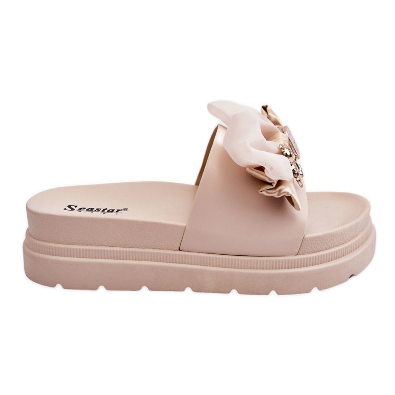 PE1 Pantofole Con Fiocco E Teddy Decorativo Beige Suzy