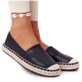 Espadrillas in pelle su suola intrecciata Big Star HH274505 Nero