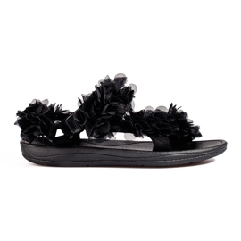 Sandali donna neri profumati con velcro Shelovet nero