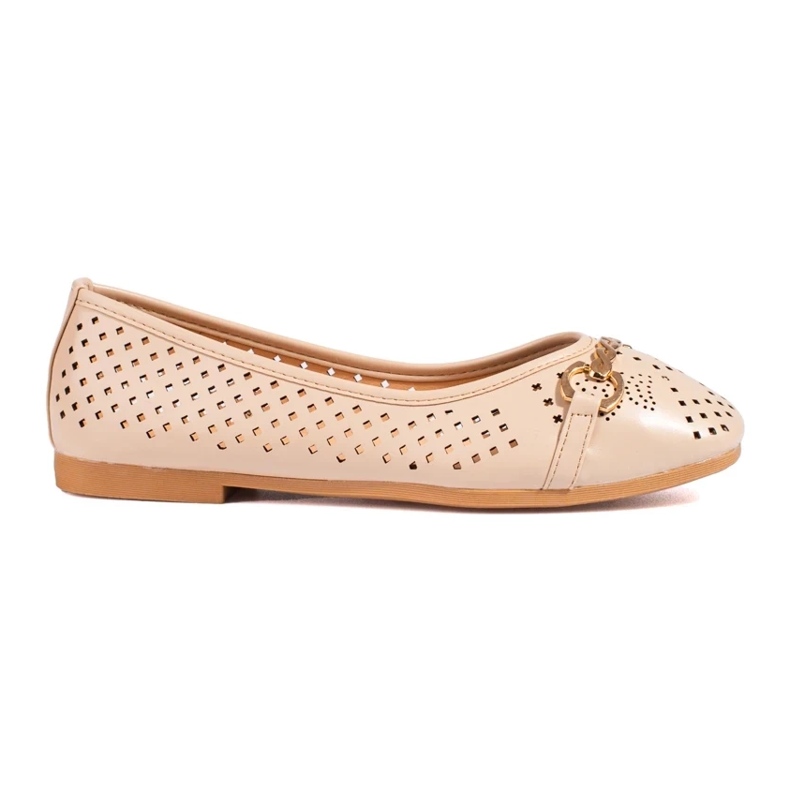 Ballerine traforate beige da donna con catena Shelovet