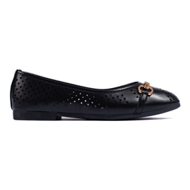 Ballerine nere traforate da donna con catena Shelovet nero