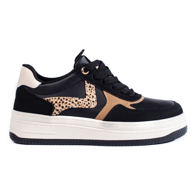 Scarpe sportive da donna sulla piattaforma nera Shelovet nero