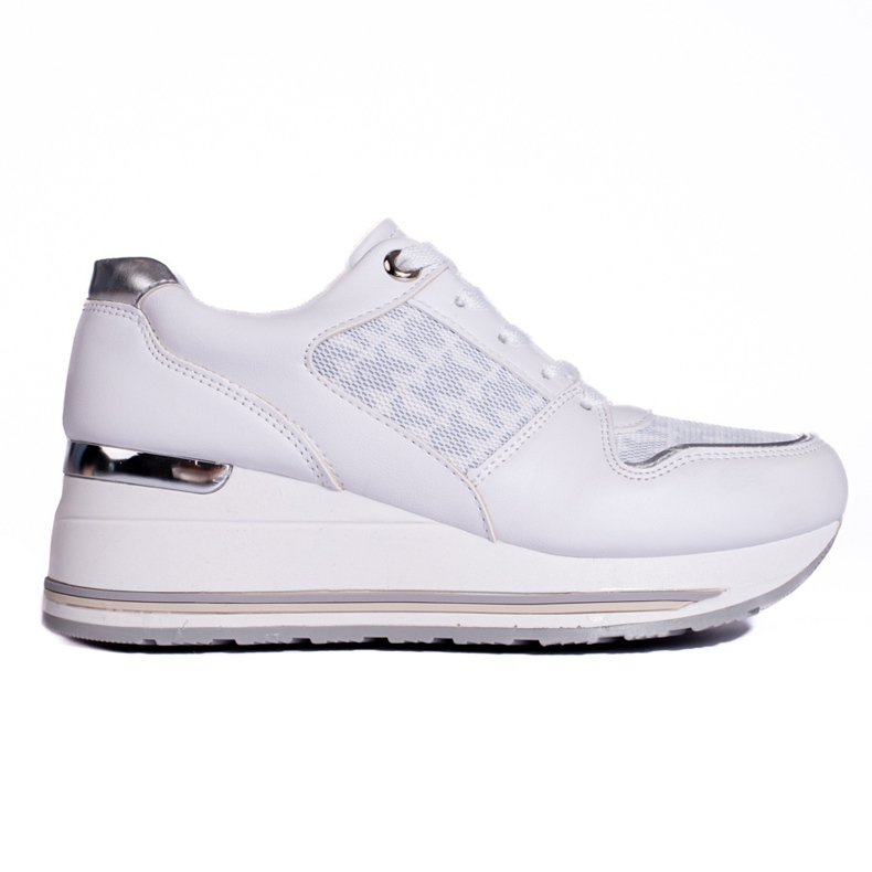 Sneakers con zeppa da donna Shelovet bianche bianca