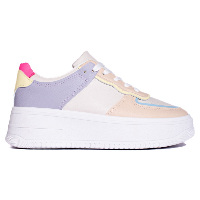 Sneakers multicolore su spessa piattaforma Shelovet beige