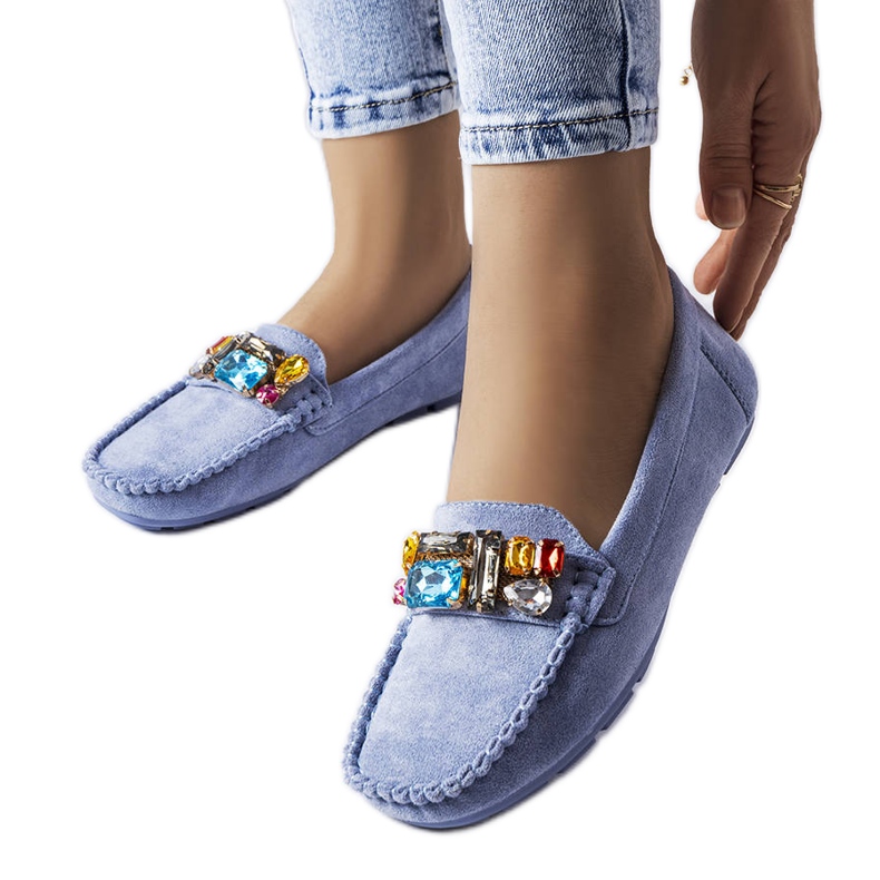 Mocassini blu con soletta in pelle di Bertrand