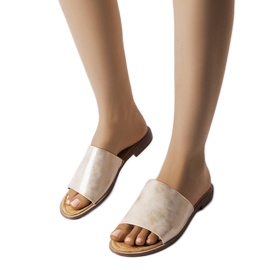 Ciabatte Mainville oro metallizzato beige