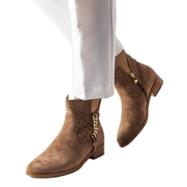 Stivali beige con inserti traforati di Vinceza