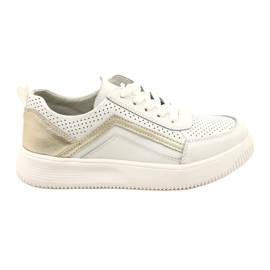 Sneakers in pelle con lacci bianchi e oro Evento 23PB08-5389 bianca