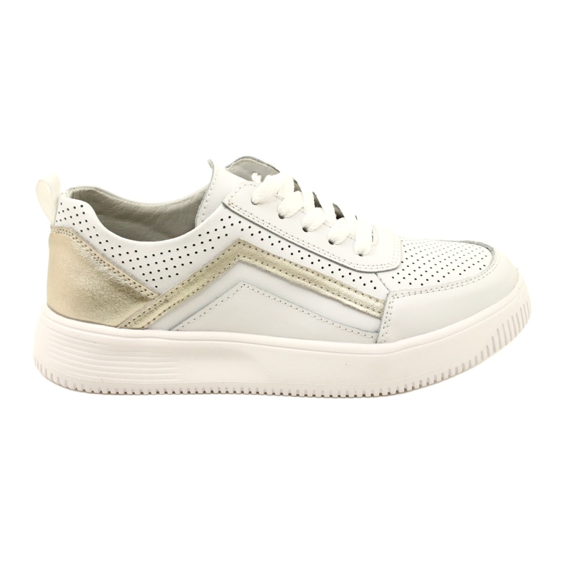 Sneakers in pelle con lacci bianchi e oro Evento 23PB08-5389 bianca