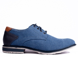 Scarpe da uomo in tessuto blu Shelovet
