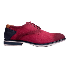 Scarpe da uomo in tessuto bordeaux Shelovet rosso