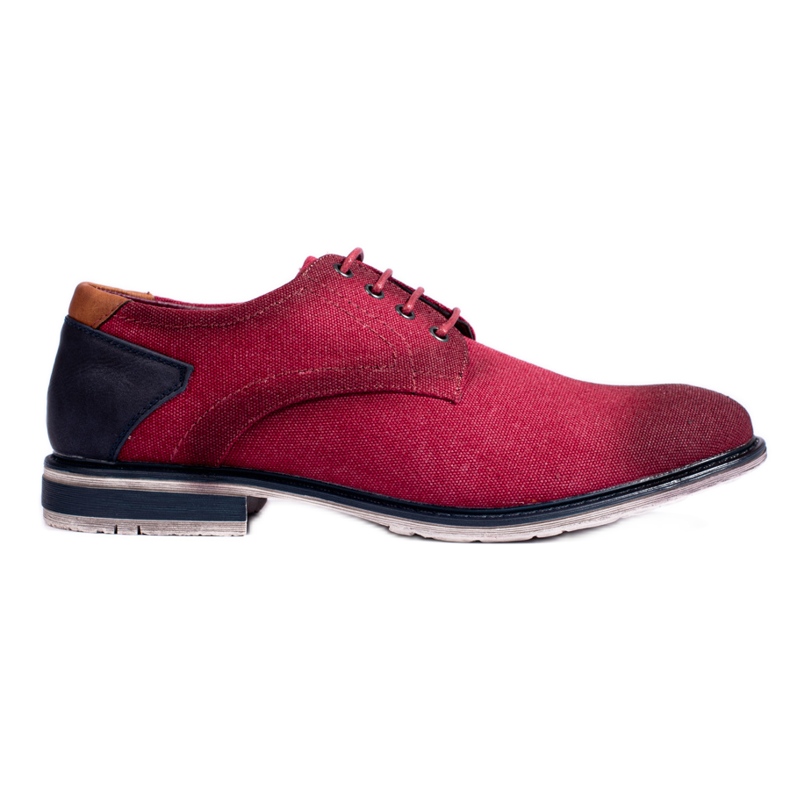 Scarpe da uomo in tessuto bordeaux Shelovet rosso