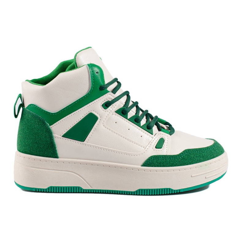 Sneakers alte bianche e verdi di Shelovet bianca