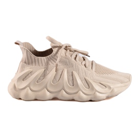 Sneakers da donna Shelovet in tessuto beige