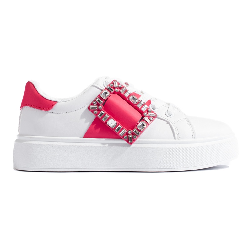 Sneakers bianche da donna con inserto rosa Shelovet bianca