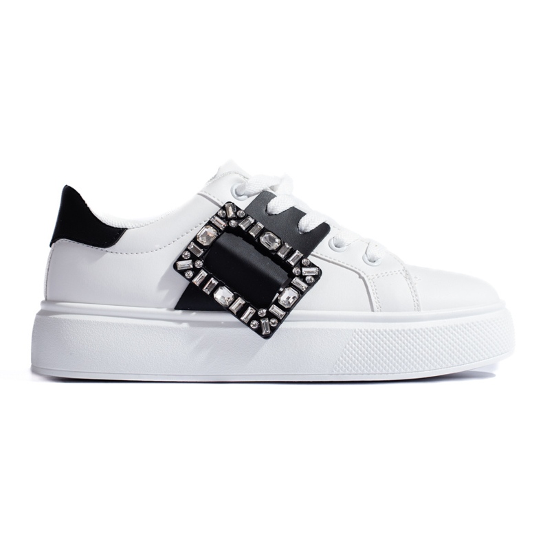 Sneakers bianche da donna con inserto Shelovet nero bianca