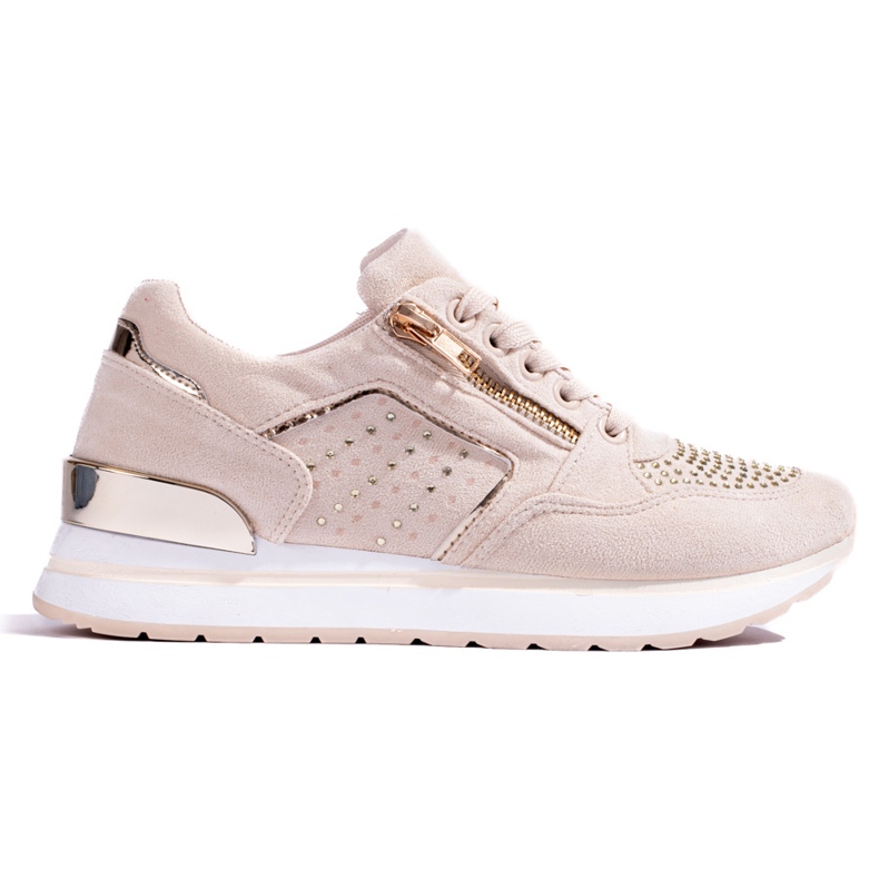 Sneakers con zeppa da donna beige Shelovet